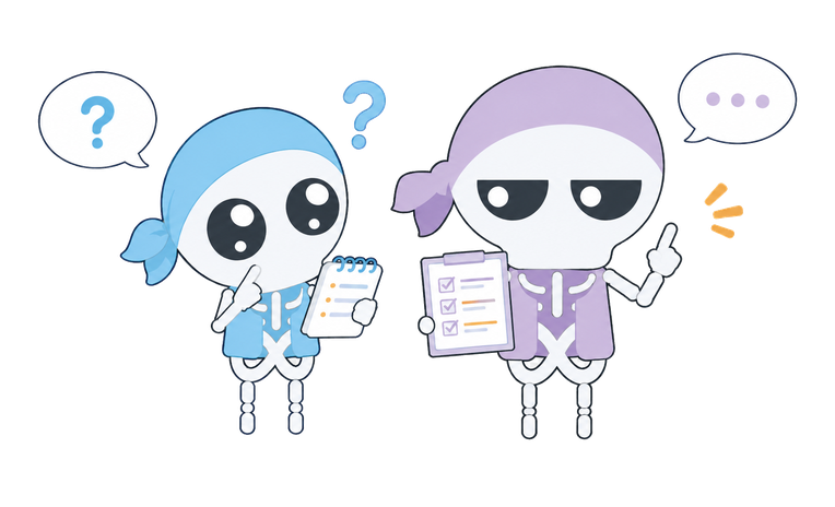 アビーとナギがFAQを案内するイラスト